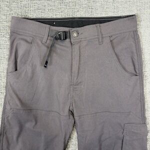 Prana Pants Mens 30x32 Gray Cargo Outdoors Pockets Lightweight Stretch‎ Hiking